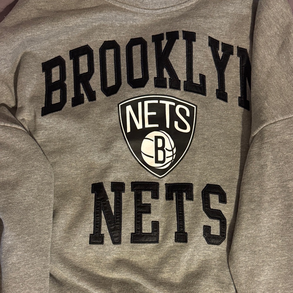 NBA Brooklyn Nets Gray Crewneck Sweater